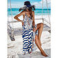 👗 Women's Animal Print Backless Halter Maxi Dress