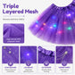 🎨LED Light Up Sequin Tutu Skirt Star Mesh Princess Skirt for Girls and Adults