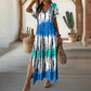 👗 Women's Casual V-Neck Gradient Dress — Relaxed Ombre Colour Dress | Soft Flowing Fabric