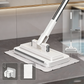 🧹 Hands-Free Flat Mop with Universal Cloth Clamp — Zero-Touch Cloth Change