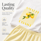 👚 Women's Lemon Graphic T-Shirt & Striped Shorts Set — Summer Co-Ord with Oversized Tee & Matching Shorts