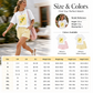 👚 Women's Lemon Graphic T-Shirt & Striped Shorts Set — Summer Co-Ord with Oversized Tee & Matching Shorts