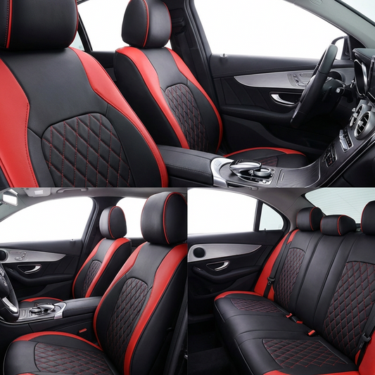 🚗 9-Piece Universal Fit Leather Car Seat Cover Set — Full Set PU Leather Seat Protectors for Cars & SUVs