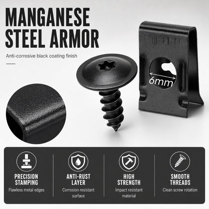 🔩Universal Car Metal U-Type Clips and Screws Set
