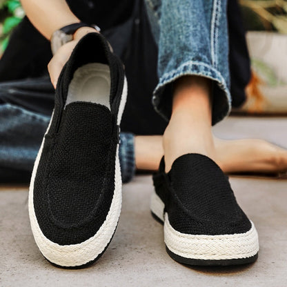 👞 Men's Casual Canvas Slip-On Shoes — Lightweight Summer Loafers with Memory Foam Insole | Breathable Canvas Upper | Non-Slip Sole | Easy On/Off Elastic Gusset
