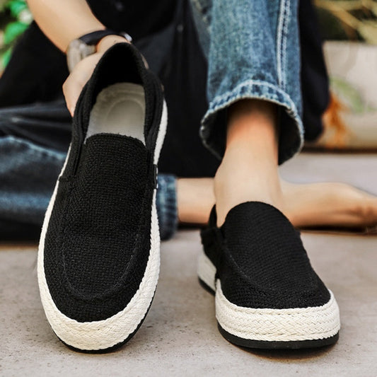 👞 Men's Casual Canvas Slip-On Shoes — Lightweight Summer Loafers with Memory Foam Insole | Breathable Canvas Upper | Non-Slip Sole | Easy On/Off Elastic Gusset