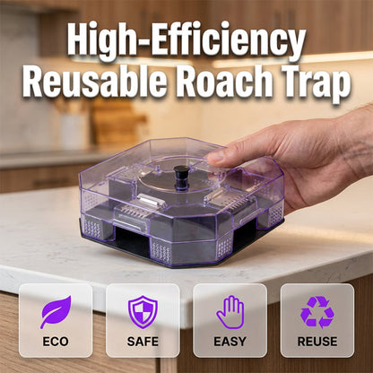 🪳 Reusable Cockroach Trap with Bait Box — Non-Toxic Roach Catcher for Indoor Use
