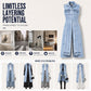 👗 Women's Sleeveless High Slit Denim Vest Dress — Longline Jean Jacket with Side Split