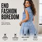 👗 Women's Sleeveless High Slit Denim Vest Dress — Longline Jean Jacket with Side Split