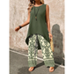 👗 Women's Casual Sleeveless Top & Wide-Leg Pants Set — Relaxed Co-Ord with High-Waist Trousers