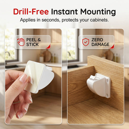 🔒 Invisible Magnetic Safety Lock — Concealed Childproof Cabinet Locks with Magnetic Key
