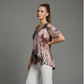👚 Women's Summer V-Neck Printed Top — Lightweight Floral Print Top with 3/4 Sleeves