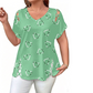 👚 Women's Summer V-Neck Printed Top — Lightweight Floral Print Top with 3/4 Sleeves