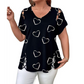 👚 Women's Summer V-Neck Printed Top — Lightweight Floral Print Top with 3/4 Sleeves