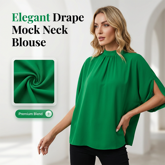 👚 Women's Elegant Mock Neck Top — Sophisticated High Neckline Top with Versatile Styling | Lightweight Breathable Fabric