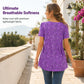 👚 Women's Round Neck Short-Sleeved Floral Top — Lightweight Floral Print Top with Classic Crew Neck