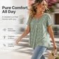 👚 Women's Round Neck Short-Sleeved Floral Top — Lightweight Floral Print Top with Classic Crew Neck