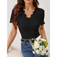 👚Women's Slim-Fit V-Neck Lace Short-Sleeve Top