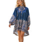 👗 Women's Vintage Floral High Neck Cape Dress — Romantic Maxi with Flowing Cape Effect & Ruffled High Neckline