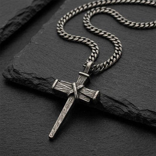 🔥Men's Vintage Nail Cross Pendant Necklace