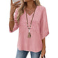 👚 Women's V-Neck Embroidered Top — Floral Embroidered Blouse with Flattering V-Neckline