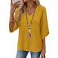 👚 Women's V-Neck Embroidered Top — Floral Embroidered Blouse with Flattering V-Neckline