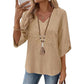 👚 Women's V-Neck Embroidered Top — Floral Embroidered Blouse with Flattering V-Neckline