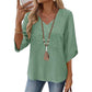 👚 Women's V-Neck Embroidered Top — Floral Embroidered Blouse with Flattering V-Neckline