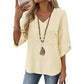 👚 Women's V-Neck Embroidered Top — Floral Embroidered Blouse with Flattering V-Neckline