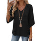 👚 Women's V-Neck Embroidered Top — Floral Embroidered Blouse with Flattering V-Neckline
