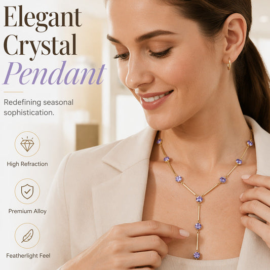 👑 Women's Elegant Y-Shaped Drop Necklace — Adjustable Lariat Chain with Leaf Pendant