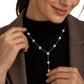 👑 Women's Elegant Y-Shaped Drop Necklace — Adjustable Lariat Chain with Leaf Pendant