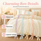 🎀 Romantic Pastel Bowknot Bedding Set — Soft Microfiber Duvet Cover