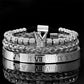 👑 Men's Stainless Steel Crown Bracelet 3-Piece Set — Luxury Royal Crown Design with CZ Beads
