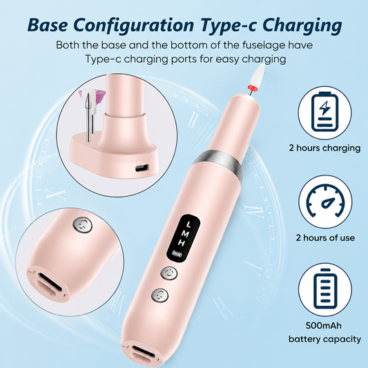 ⚡ Cordless Electric Nail Drill Machine with Charging Base