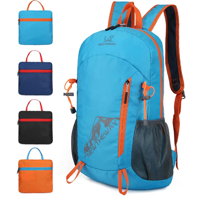 🎒 Foldable Waterproof Camping Backpack — Packable Daypack Folds into Carry Pouch