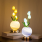 🌷 Elegant Tulip Bouquet Night Light — Lifelike PU Flower Table Lamp with 3-Color LED & Touch Dimming