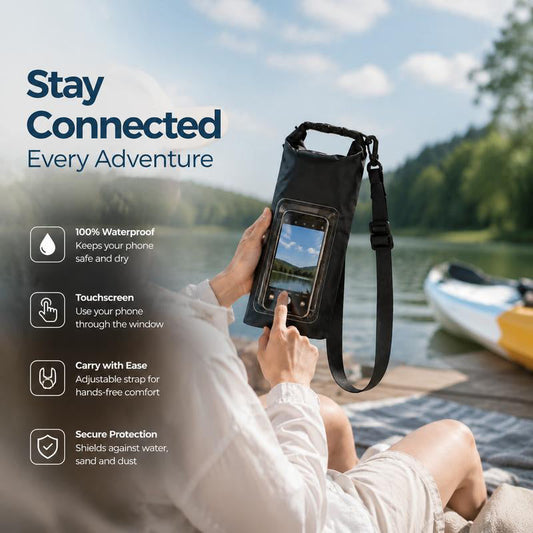 📱 Waterproof Touchscreen Dry Bag – IPX8 Phone Pouch for Swimming, Beach & Kayaking | Crystal Clear Anti-Fog Window