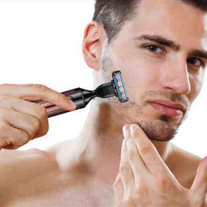 🪒 4-in-1 Men‘s Grooming Kit – Rechargeable Electric Trimmer Set with Precision Blade, Nose Trimmer & Shaver