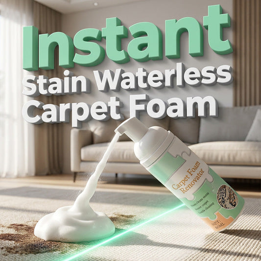 🧼 Waterless Carpet Foam Stain Remover with Towel – No-Rinse Deep Cleaning, Effective on Wine, Coffee & Pet Stains, Includes Microfiber Cloth 🐾✨