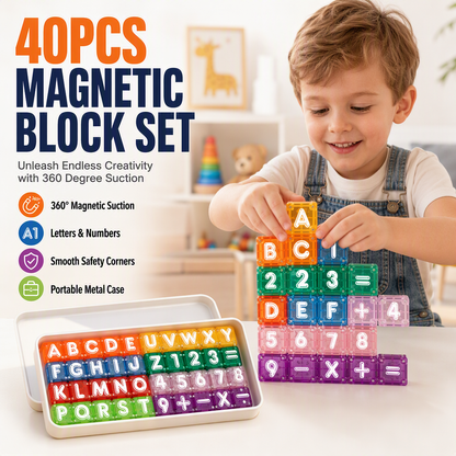 🧊 Magnetic Alphabet & Number Cubes for Children – 6-Side Magnetic Building Blocks for Spelling, Counting & STEM Learning, 3+ Years 🔤🔢
