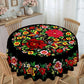 🌺 Mexican Floral Tablecloth with Scalloped Edge – Vibrant Fiesta-Style Design for Dining & Kitchen, Machine Washable 🧵✨