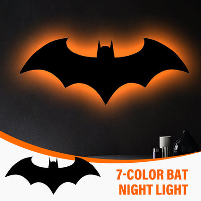 🦇 7-Color Bat Night Light – Cute LED Decorative Lamp for Kids’ Room, Bedside & Halloween Gift 🎄✨