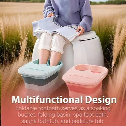 ⏳Time-Limited Special⏰🛁 Collapsible Foot Spa Basin with Lid – Portable Silicone Foot Soak Tub