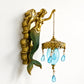 🧜‍♀️ Vintage Mermaid Wall Sconce – Art Deco Style Brass Wall Light with Glass Shade, Sculptural Coastal Decor ✨🛋️