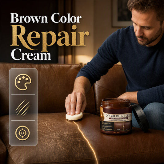 🟫 Brown Leather Colour Restorer Cream – Recolouring Balm for Sofas, Car Seats & Shoes, No Colour Transfer, Revives Faded Leather 🛋️🚗