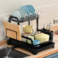 🍽️ Double-Layer Dish Drying Rack – 2-Tier Space-Saving Kitchen Drainer for Plates, Bowls & Utensils, with Drip Tray 🏠✨