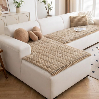 🛋️ Quilted Corduroy Non-Slip Sofa Cushion – Thick & Soft Furniture Protector with Anti-Slip Backing, Fits 2/3/4 Seater Sofas 🧵✨