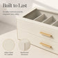 🕶️ 2-Tier Sunglasses Organizer Box with Transparent Glass Top – Display & Store 12 Glasses, PU Leather Eyewear Case with Lock, Dustproof for Home or Shop 🔒✨