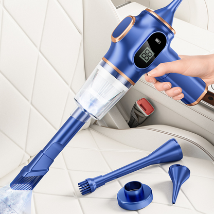 🚗 Cordless Car Vacuum: 5500Pa, 4-in-1 Nozzles, Digital Display, 350g Portable